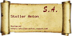 Stoller Anton névjegykártya